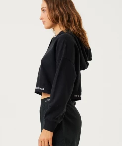 EVERYDAY ESSENTIALS Afends Womens Homebase - Hemp Cropped Hoodie - Black