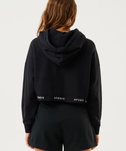 EVERYDAY ESSENTIALS Afends Womens Homebase - Hemp Cropped Hoodie - Black