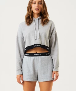 Afends Womens Homebase - Hemp Sweat Shorts - Shadow Grey Marle