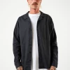 Afends Mens Critical - Hemp Cuban Long Sleeve Shirt - Black EVERYDAY ESSENTIALS