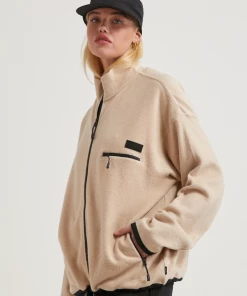 Clothing Afends Unisex Octave - Unisex Recycled Zip Up Jumper - Bone