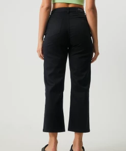 NEW ARRIVALS Afends Womens Shelby - Hemp Twill Wide Leg Pants - Black