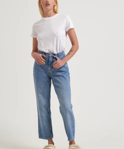 Clothing Afends Womens Shelby - Hemp Denim Wide Leg Jeans - Worn Blue