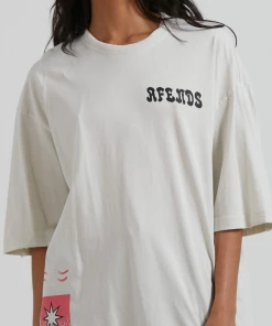 Afends Womens Shining - Recycled Oversized T-Shirt - Off White