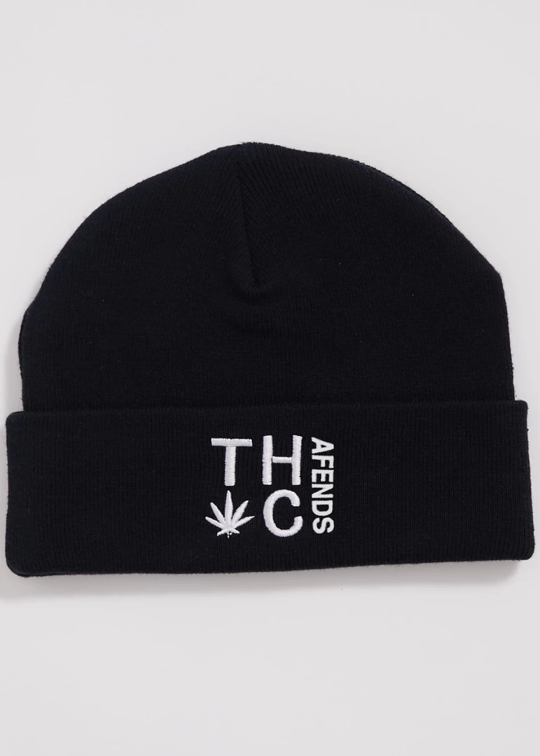 Clothing Afends Unisex Rolled Up - Hemp Beanie - Black 2 Clothing Afends Unisex Rolled Up - Hemp Beanie - Black