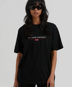 Afends Unisex Razor - Unisex Organic Retro T-Shirt - Black Clothing