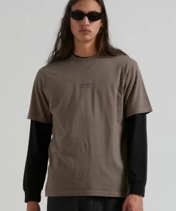 Clothing Afends Mens Credits - Recycled Retro T-Shirt - Beechwood