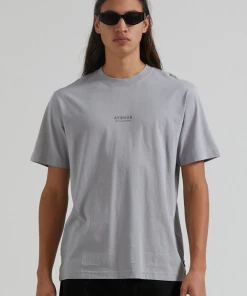 Afends Mens Credits - Recycled Retro T-Shirt - Grey