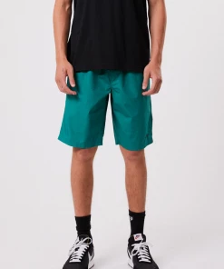 Clothing Afends Mens Ninety Eights - Organic Elastic Waist Shorts - Emerald