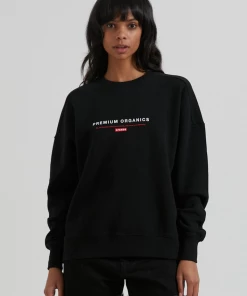 Afends Unisex Razor - Unisex Organic Crew Neck Jumper - Black Clothing