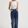 Clothing Afends Womens Shelby - Hemp Denim Wide Leg Jeans - Original Rinse