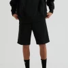 Afends Unisex Razor - Unisex Organic Sweat Shorts - Black
