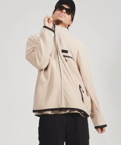 Clothing Afends Unisex Octave - Unisex Recycled Zip Up Jumper - Bone