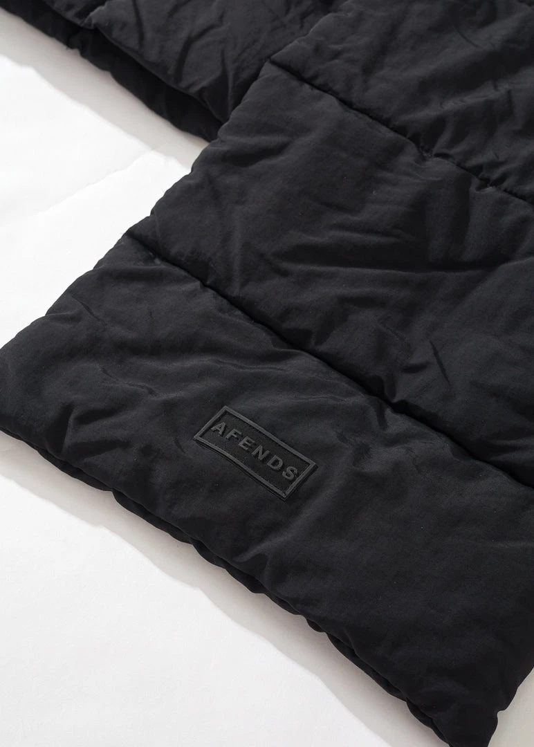 Clothing Afends Unisex Octave - Recycled Puffer Scarf - Black 3 Clothing Afends Unisex Octave - Recycled Puffer Scarf - Black