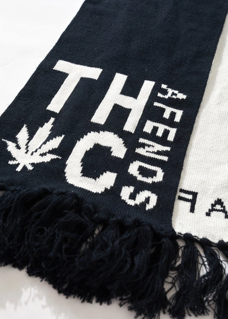 Afends Unisex Homebound - Hemp Knit Scarf - Black 2 Afends Unisex Homebound - Hemp Knit Scarf - Black