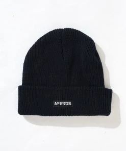 Afends Unisex Home Town - Recycled Beanie - Black Clothing