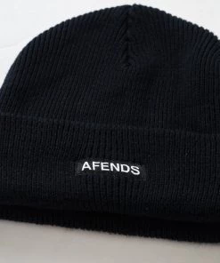 Afends Unisex Home Town - Recycled Beanie - Black Clothing