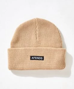 Clothing Afends Unisex Home Town - Recycled Beanie - Bone