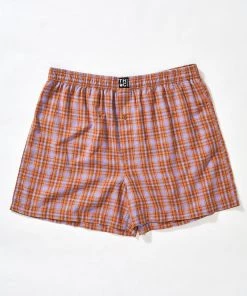 Clothing Afends Unisex Colby - Hemp Check Boxers - Plum
