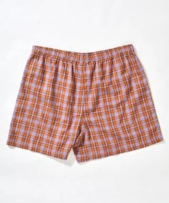 Clothing Afends Unisex Colby - Hemp Check Boxers - Plum