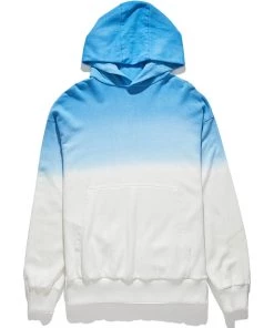 Afends Unisex High Status - Unisex Hemp Pull On Hood - Blue Dip Dye SALE 23 Afends Unisex High Status - Unisex Hemp Pull On Hood - Blue Dip Dye SALE