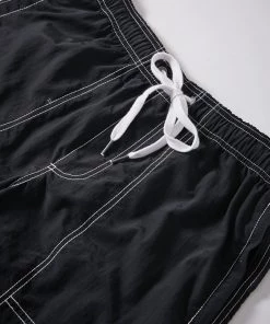 Afends Mens Baywatch Recycled - Mens Elastic Waist Short - Black