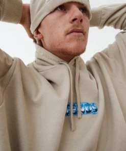 NEW ARRIVALS Afends Mens Chromed - Recycled Hoodie - Cement