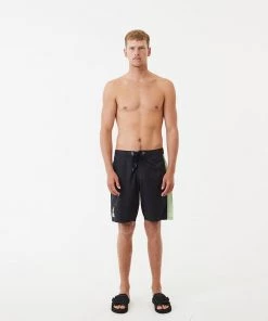 Afends Mens Natural Technology - Hemp Fixed Waist Boardshorts - Black NEW ARRIVALS