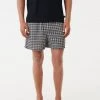 Afends Unisex Asta - Unisex Hemp Check Boxers - Steel NEW ARRIVALS