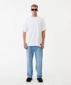 Afends Mens Pablo - Hemp Denim Baggy Jeans - Worn Blue