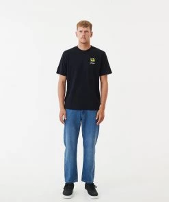 Afends Mens Ninety Twos - Hemp Denim Relaxed Jeans - Authentic Blue NEW ARRIVALS