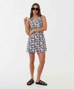 Afends Womens Bayley - Hemp Mini Dress - Steel