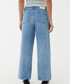 Afends Womens Kendall - Hemp Denim Low Rise Jeans - Worn Blue