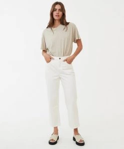 NEW ARRIVALS Afends Womens Shelby - Organic Denim Wide Leg Jeans - Off White