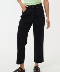 NEW ARRIVALS Afends Womens Shelby - Organic Denim Wide Leg Jeans - Washed Black