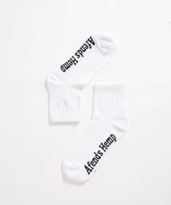 EVERYDAY ESSENTIALS Afends Unisex Happy Hemp - Ankle Socks One Pack - White / White