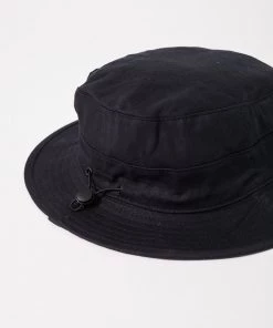 Clothing Afends Unisex Torched - Hemp Bucket Hat - Black