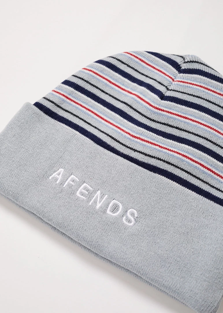 Clothing Afends Unisex Supply - Recycled Stripe Beanie - Shadow 2 Clothing Afends Unisex Supply - Recycled Stripe Beanie - Shadow