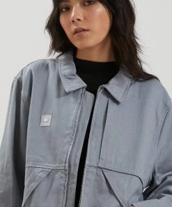 Afends Unisex Mass - Unisex Hemp Canvas Jacket - Shadow SALE