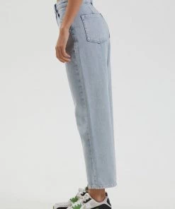 Afends Womens Shelby - Hemp Washed Denim Wide Leg Jeans - Vintage Blue SALE