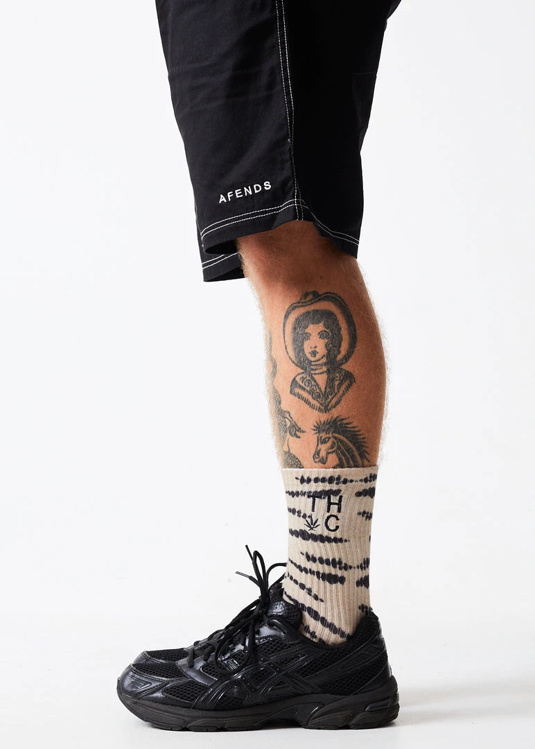 Afends Unisex Glazing - Hemp Crew Socks - Clay 2 Afends Unisex Glazing - Hemp Crew Socks - Clay