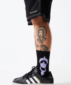 Clothing Afends Unisex Galaxy - Hemp Crew Socks - Black