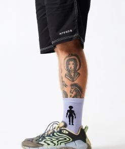 Clothing Afends Unisex Crop Circles - Hemp Crew Socks - Violet Wash