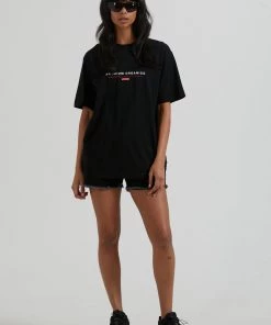 Afends Unisex Razor - Unisex Organic Retro T-Shirt - Black Clothing