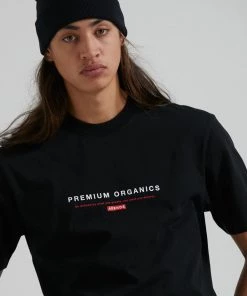 Afends Unisex Razor - Unisex Organic Retro T-Shirt - Black Clothing