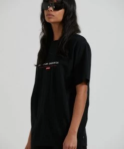 Afends Unisex Razor - Unisex Organic Retro T-Shirt - Black Clothing