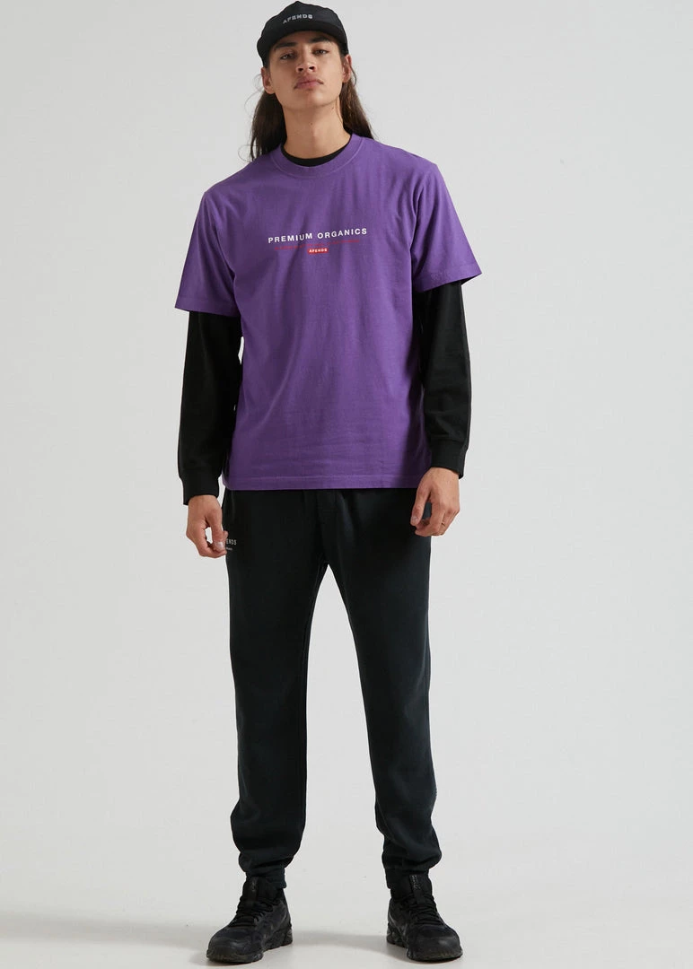 Afends Unisex Razor - Unisex Organic Retro T-Shirt - Faded Purple 5 Afends Unisex Razor - Unisex Organic Retro T-Shirt - Faded Purple