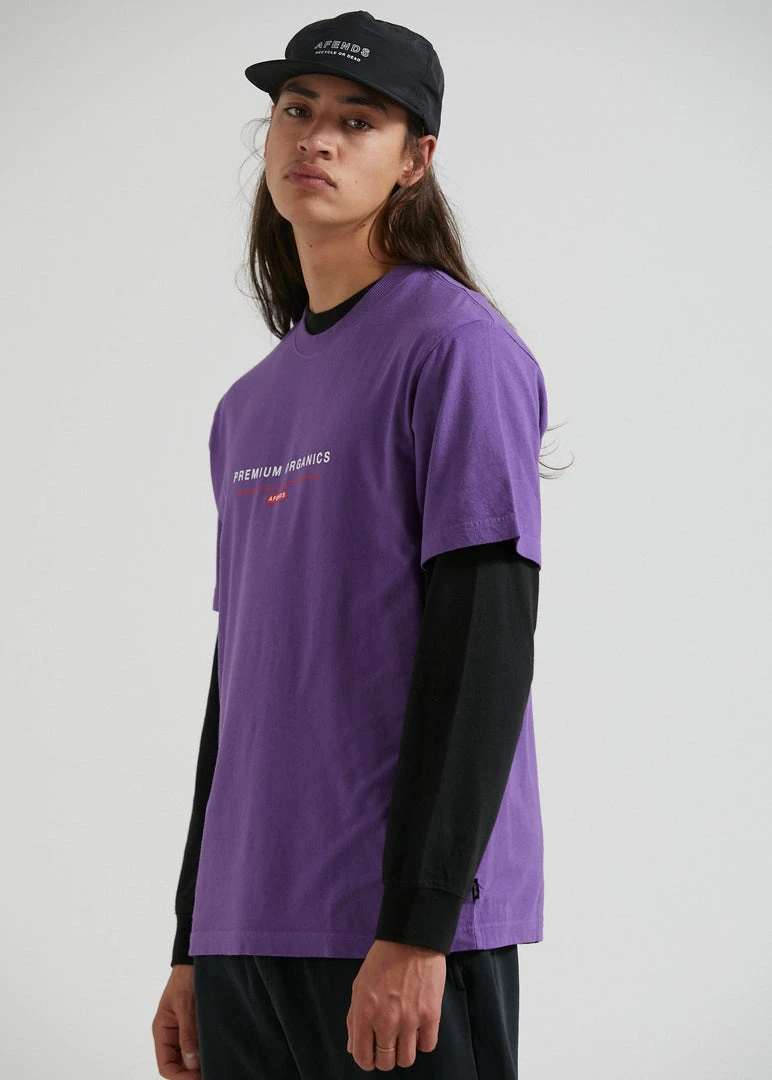 Afends Unisex Razor - Unisex Organic Retro T-Shirt - Faded Purple 1 Afends Unisex Razor - Unisex Organic Retro T-Shirt - Faded Purple