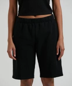 Afends Unisex Razor - Unisex Organic Sweat Shorts - Black