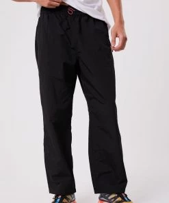 Clothing Afends Unisex Beam Up - Unisex Recycled Spray Pants - Black